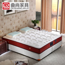 曲尚(Qushang) 天然乳胶床垫 3D床垫独立精钢弹簧双人席梦思 两面面料FCD0906(1500*1900)