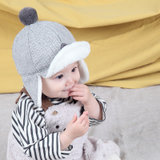 牛奶朋友 婴儿帽子秋冬加绒棒球帽儿童鸭舌帽防晒宝宝帽子(浅灰色 48帽围（47-49cm）)