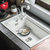 科恩纳石英石水槽单槽加厚一体厨房洗碗盆水池花岗岩家用商用套餐(D800珍珠白抽拉套装)