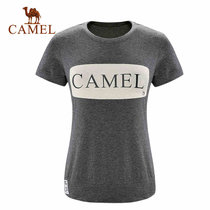 Camel/骆驼户外T恤 女款休闲圆领短袖T轻薄透气时尚舒适T恤 A7S1T7185(深花灰 XL)