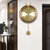 汉时（Hense)欧式时尚轻奢实木装饰挂钟客厅创意黄铜鹿头静音摆钟HP21(胡桃木小号A)