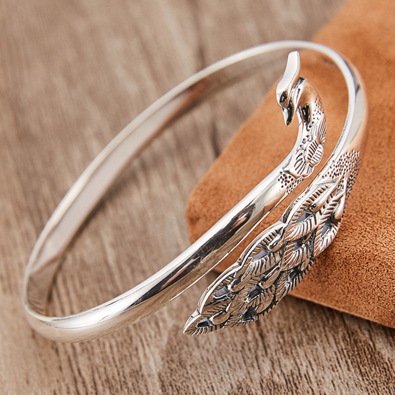 【顺庆银楼银饰品图片】顺庆银楼 银手镯999足银复古