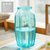 还不晚 欧式玻璃花瓶透明彩色水培植物花瓶客厅装饰摆件插花瓶(蓝色竖棱八角款)