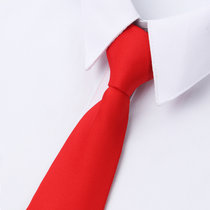 男女装领带 红色蓝色黑色 工作正装职业商务色长条 带拉链自系(红色哑光(长48CM-宽8CM))