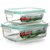(国美自营)克芮思托玻璃保鲜盒NC8522耐热玻璃保鲜碗长方型便当盒饭盒两件套装