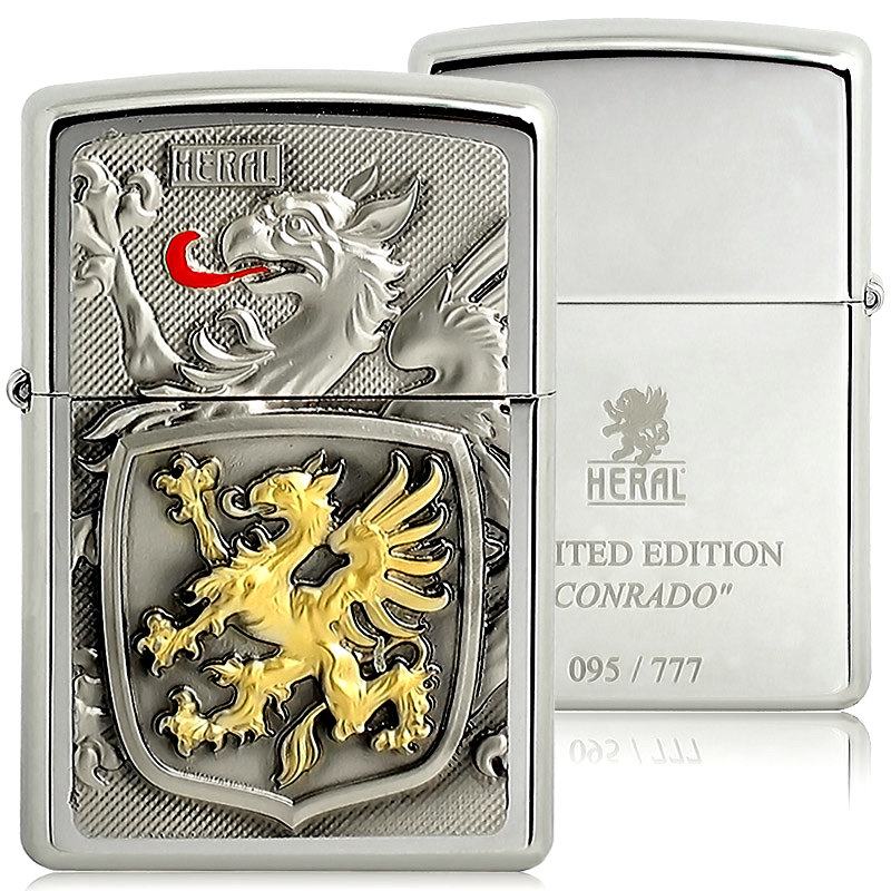 546 狮鹫图片】美国正品芝宝zippo打火机 欧版镀铬镜面镀金贴章 2.