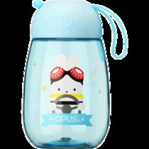OPUS水杯塑料可爱便携带盖杯子随手杯创意潮流耐摔tritan杯子儿童 tritan婴儿奶瓶材质 健康(彩色兔蓝色)