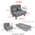沙发床可折叠两用多功能简易布艺双人折叠床单人小户型客厅网红款((双人款)100cm宽 灰色沙发床 1.5米以下)