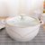 家用双耳带盖陶瓷汤窝创意炖盅纯白大号容量饭汤碗汤盆微波炉包邮(2600ML金边浮雕款（玻璃盖）)