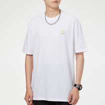 PUMA彪马男士白色T恤 2022夏季新款休闲宽松短袖运动服彪马白534095-52(白色 XXL)