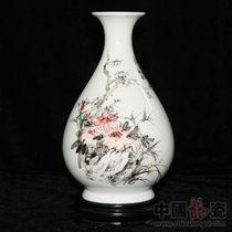 中国龙瓷 花瓶开业礼品家居装饰办公客厅瓷器摆件高档工艺商务礼品德化手绘陶瓷LPF3529LPF3529