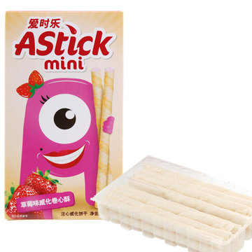 【国美自营】印尼进口 爱时乐(astick)草莓味威化卷心酥(注心威化饼干