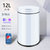 感应垃圾桶家用智能客厅厕所卫生间卧室充电动不锈带盖垃圾分类(白色12L)