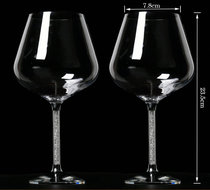 施华洛世奇水晶红酒杯套装玻璃醒酒器葡萄酒个性高脚结婚礼物定制(860ML（两支简装） 默认版本)