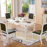 圣肯尼家具 简约美式实木餐桌组合餐台组合 欧式餐桌椅组合地中海橡木田园餐台(仿古白 1.4m餐桌)