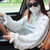 夏季多功能骑车防晒披肩围巾两用女开车防紫外线口罩袖套雪纺丝巾(分体款10)