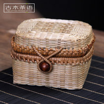 竹编方形沱茶盒 普洱茶包装礼盒 收纳储存 茶叶罐古木茶语