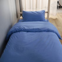 纯棉宿舍三件套单人床被套学生寝室床上用品学校住宿被罩床单枕套(学生靠蓝)