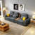 古宜 新款独特布艺沙发小户型客厅组合三人转角可拆洗简约现代布沙发(双人位+边几+单人位2.98米)