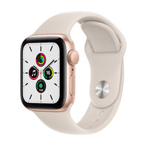 Apple Watch SE 智能手表 GPS款 44毫米米金色铝金属表壳 星光色运动型表带MKQ53CH/A
