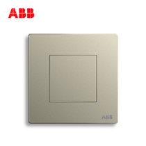 ABB开关插座面板轩致无框香槟银色系列USB+五孔一开单控双控错位二三插三孔16A电视电话电脑六类网插86型家用面板(白板AF504-CS)