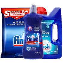 finish亮碟套装洗碗粉+专用软水盐+光亮剂 装洗碗粉1kg*1+专用软水盐2kg*1+光亮剂500ml*1