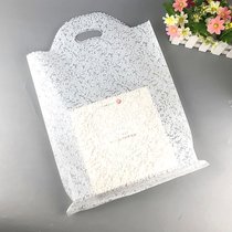 新款加厚透明塑料袋包装袋服装袋手提袋礼品袋购物袋子化妆品订做(透明白色蕾丝 默认版本)