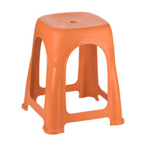 茶花塑料凳子加厚家用高凳子北欧简约高脚客厅餐桌凳子家用简约(高凳【橙色】)