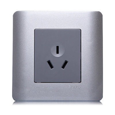 施耐德 轻点系列 10a三孔插座 银灰色 e84426/10s sa