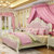 圣肯尼欧式床套装双人床法式公主床雕花简约床卧室(白/粉 1.8米简易床尾)