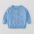 婴儿毛衣秋装男纯棉新生儿线衣0-3个月春秋女宝宝针织开衫外套(80cm 蓝色)