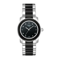 天梭/Tissot 瑞士手表 瓷艺系列时尚陶瓷石英女士手表 T064.210.22.056.00(黑色 陶瓷)