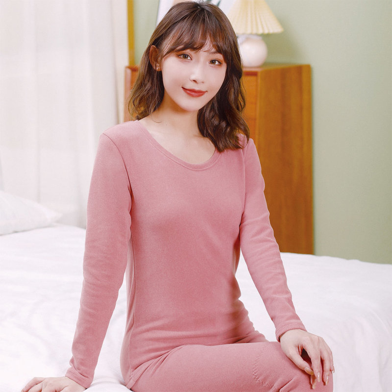 秋冬速燃空气保暖内衣超暖绒发热恒温男女士套装7720男士套装常规圆领