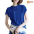 欧美短袖纯棉T恤女夏季宽松2021新款时尚百搭上衣气质潮流打底衫(蓝色 XL)