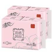 清风质感纯品2层180抽6包小规格抽面*2