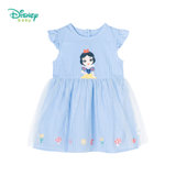 迪士尼公主212Q751夏季小飞袖连衣裙80cm蓝 柔软透气清新可爱