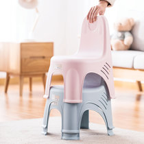 茶花凳子加厚塑料塑胶小板凳家用凳浴室家用儿童小椅子靠背椅可爱(粉色3个（实发3个★ 买2送1 ★）)