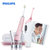 飞利浦(Philips)口腔护理套装 电动牙刷+冲牙器洁齿搭配 流动洁力清洁 自动喷流模式HX8491/02粉色