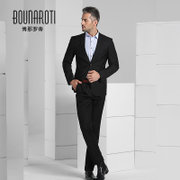 BOUNAROTI ZMBNLD201 新款男西服套装男商务正装男士西服(黑色 165)