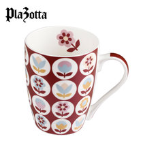 Plazotta 时尚随意马克杯 情侣水杯大陶瓷杯创意办公咖啡杯01294 01295(暗红色)