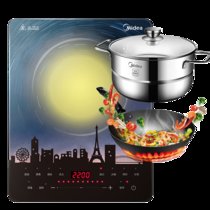 美的（Midea）电磁炉C22-E303 恒匀火2200W大火力 家用多功能定时电磁灶 配炒锅+汤锅