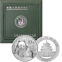 2015熊猫银币H 银猫 纪念币(金总绿盒包装)