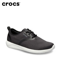 Crocs女鞋 秋季LiteRide酷网运动鞋透气休闲鞋镂空系带鞋|205726(黑色 38)