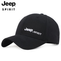 JEEP SPIRIT吉普棒球帽鸭舌帽子2021专柜品牌帽子男棉质户外休闲均码运动帽(CA0015黑色 均码)