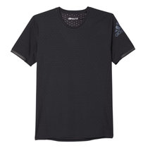 阿迪达斯ADIDAS男装2016夏新款跑步运动休闲短袖T恤AO1564(黑色 XL)