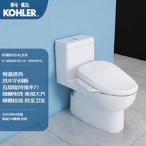 科勒KOHLER智能马桶座便器全功能加热除臭烘干智能马桶盖坐便器组合套餐K-28866+18649（暗藏线款）300坑距(连体马桶+盖板(暗藏线款)305坑距 默认版本)