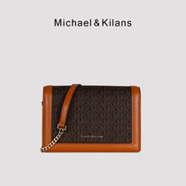 MICHAEL&KILANS 品牌包包女包新款时尚百搭单肩包潮流印花斜挎包B2210793(咖啡色)