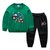 朴朴米 韩版春秋款男童纯棉卫衣运动两件套(绿色 黑色 150cm)