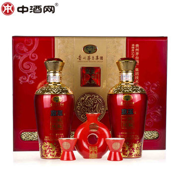 中酒网 52度贵州茅台京玉 一帆风顺白酒500ml*2 礼盒装