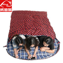 威迪瑞情侣双人睡袋加宽加厚保暖户外野营室内午休成人双人棉睡袋(双人3.2KG)